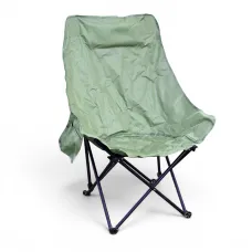 Складной стул для пикника 45×93×58 см хаки до 150 кг, кресло бабочка для кемпинга и рыбалки с боковым карманом и чехлом