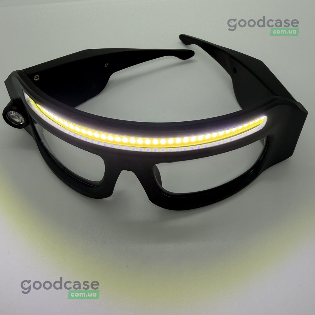 Аккумуляторные очки с фонариком LED COB арт 10834